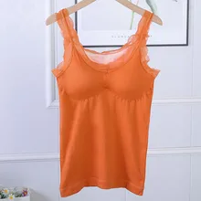 Женское термобелье топы с нагрудной накладкой Женская мода сплошной джемпер сексуальный кружевной теплый жилет