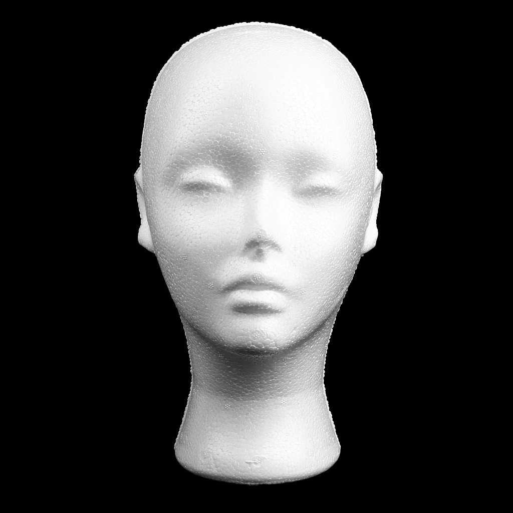 Mannequin Head Female Foam Exhibitor for Cap Headphones Hair Wigs Woman Wig Display Head Styrofoam Model Head