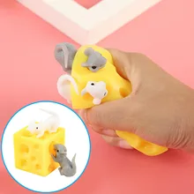 Rato e queijo brinquedo sloth esconder e procurar alívio do estresse brinquedo figuras e queijo bloco de stressbuching brinquedos fidget para criança