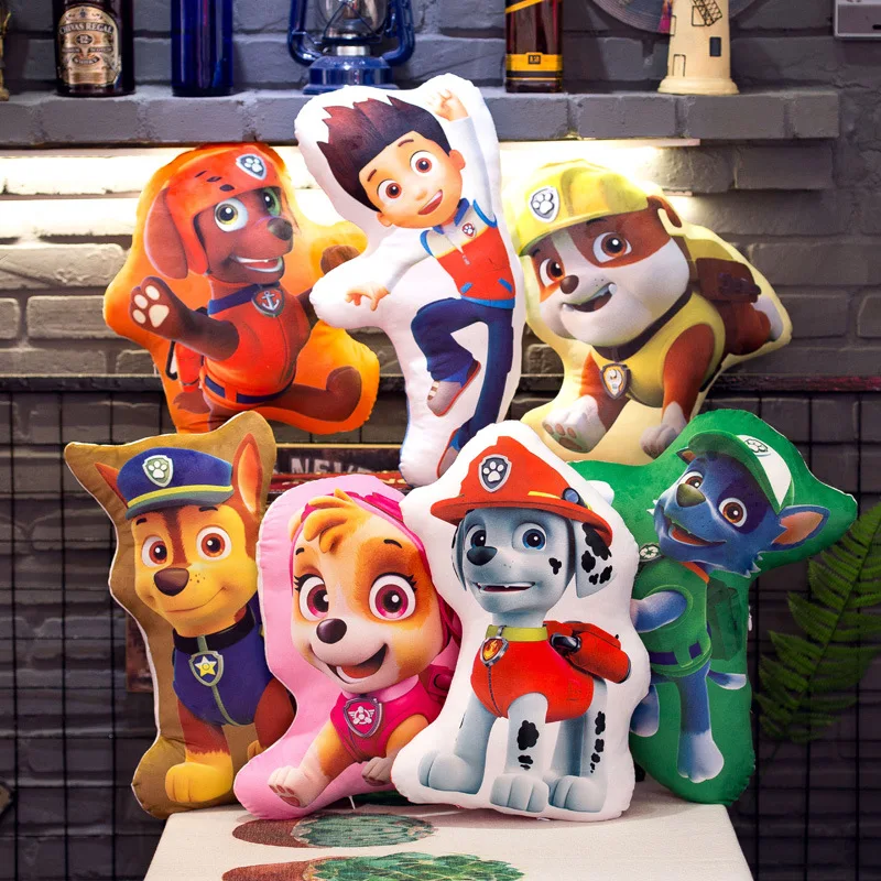 Paw Patrol, креативная плюшевая кукла, диванная подушка, Автомобильная подушка, аниме, 40 см, хлопковая Подушка для детей, на день рождения, рождественский подарок