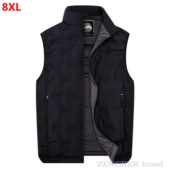 

Winter new men's plus size vest 7XL 8XL stand collar down vest male goose down vest goose down coats men vests