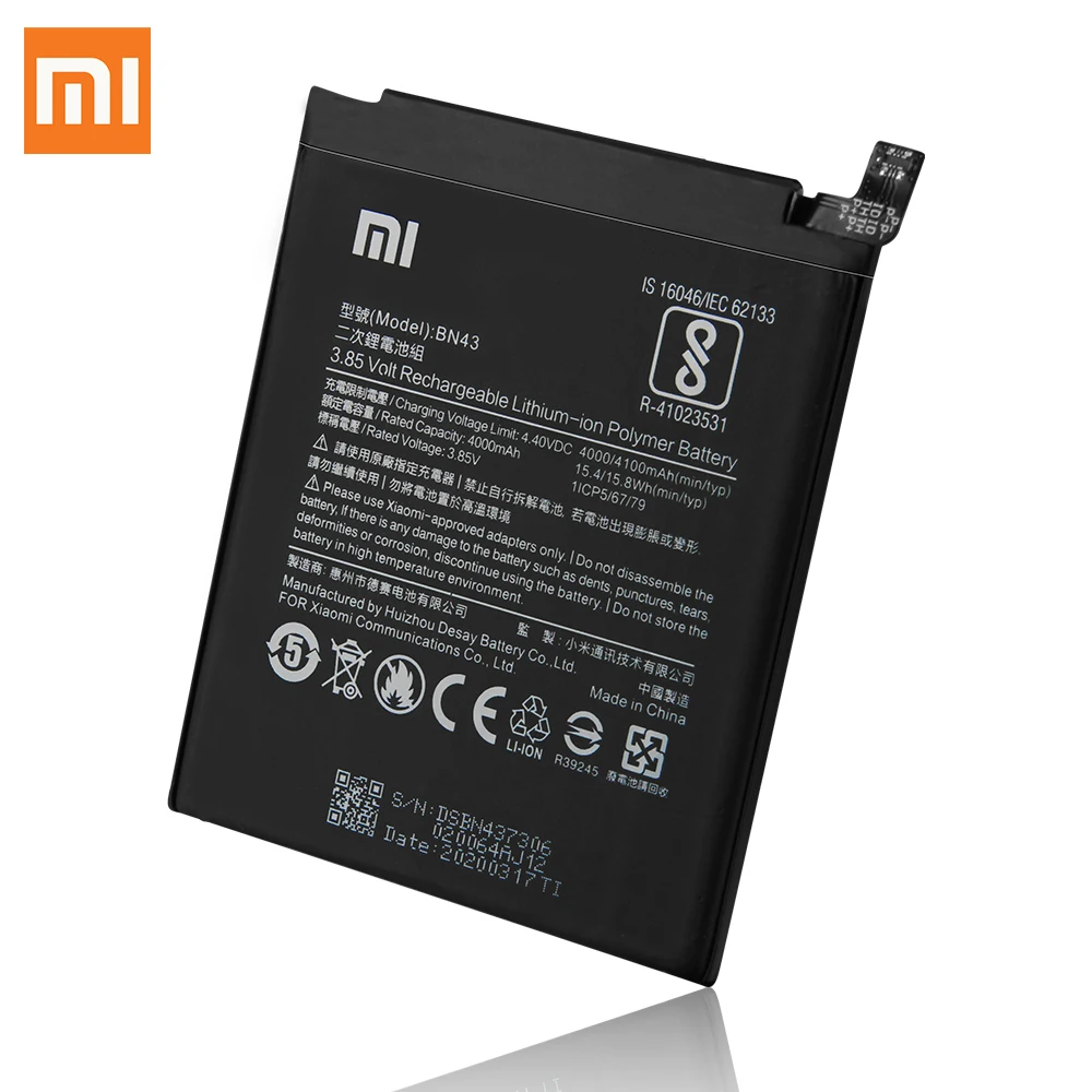 Оригинальная сменная батарея BN43 для Xiaomi Redmi Note 4 X 4X Global Snapdragon 625 Redrice Note4X