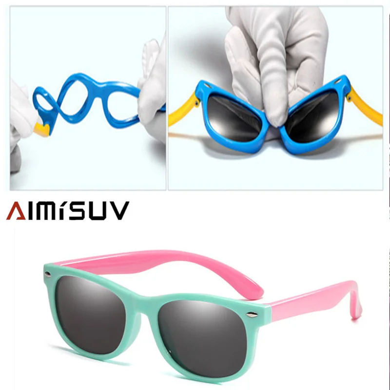 AIMISUV Новые поляризованные детские солнцезащитные очки для девочек и младенцев