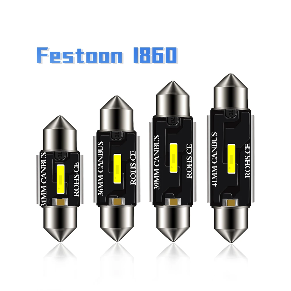 Светодиодсветодиодный лампы DXZ C5W C10W 50 шт. Canbus Festoon 39MM CSP 1860 без ошибок для салона