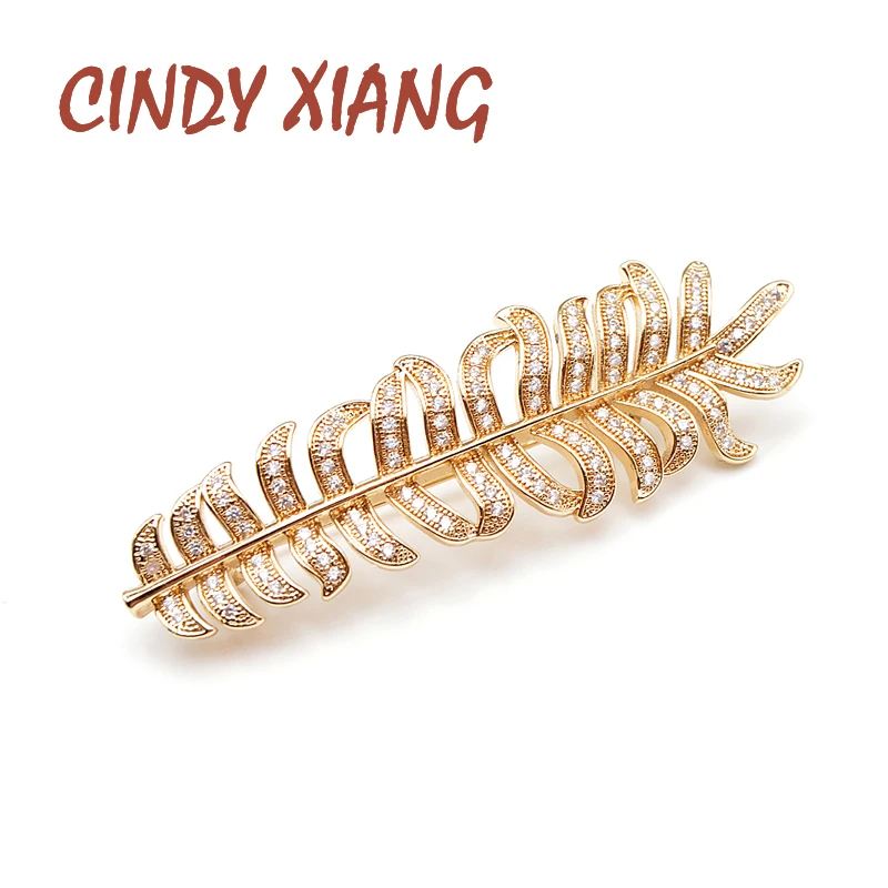 Женская Брошь в виде листьев CINDY XIANG свадебная брошь с цирконом 2020|Броши| |