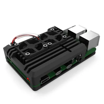 

VONETS Aluminum Alloy Protective Case Box Shell with Dual Cooling Fan for Raspberry Pi 4B Motherboard