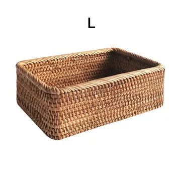 

Manual Rectangular Weaving Fruit Miscellaneous Food Snacks Tray Picnic Storage Box Home Kitchen Items Ornament Supplies