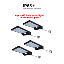 2/4pcs 48 LEDs Wireless Solar Wall Lights Outdoor Waterproof Light Control Garden Street Security Nightlight Solar Powered Lamps