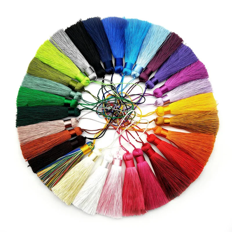 

2pc 8cm Silk Tassel Fringe Curtain Brush DIY Craft Tassels Trim Earring Pendant Jewelry Finding DIY Wedding Home Decor Accessory