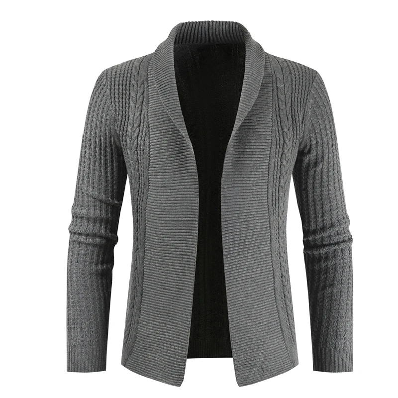 

ZUSIGEL New Autumn Winter Casual Solid Knit Sweaters Men Slim Fit Turn-down Collar Mens Sweaters for 2019 Cardigan Homme Coat
