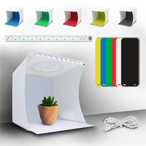 

BEESCLOVER Photo Studio Photography Lighting Tent Light Room Cube Mini Box + 6pcs Backdrops Main Studio Box 20pcs LED r60