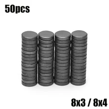 

10 20 50pcs/Lot 8x4mm 8x3mm Black Small Round Magnet Fridge Ferrite Magnet Permanent Magnet Round Speaker Magnet