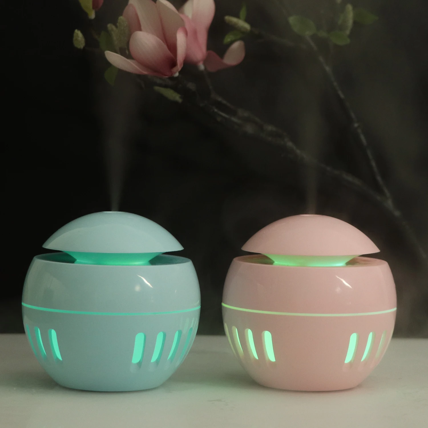 

OTOKU 130ml Mini USB Humidifier Essential Oil Diffuser Ultrasonic Aroma Humidifier Air Purifier with LED Night Lights for Home