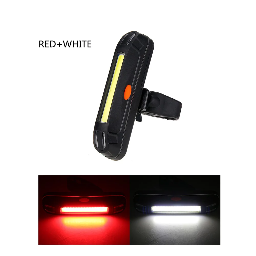 red with white 3 режима освещения велосипедный велосипед для задний габаритный фонарь хвост AAA шлем, велосипед COB использовать огни батарея светодиодного светильника Велоспорт - Цвет: red with white