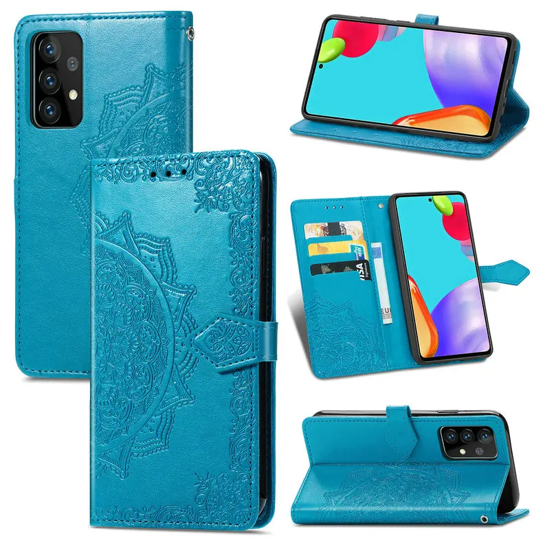 samsung cute phone cover Mandala Leather Card Slot Wallet Phone Case for Samsung Galaxy A12 A02S A42 5G 2020 A 12 52 A32 A52 A72 Flip Cover Shell Coque samsung cute phone cover