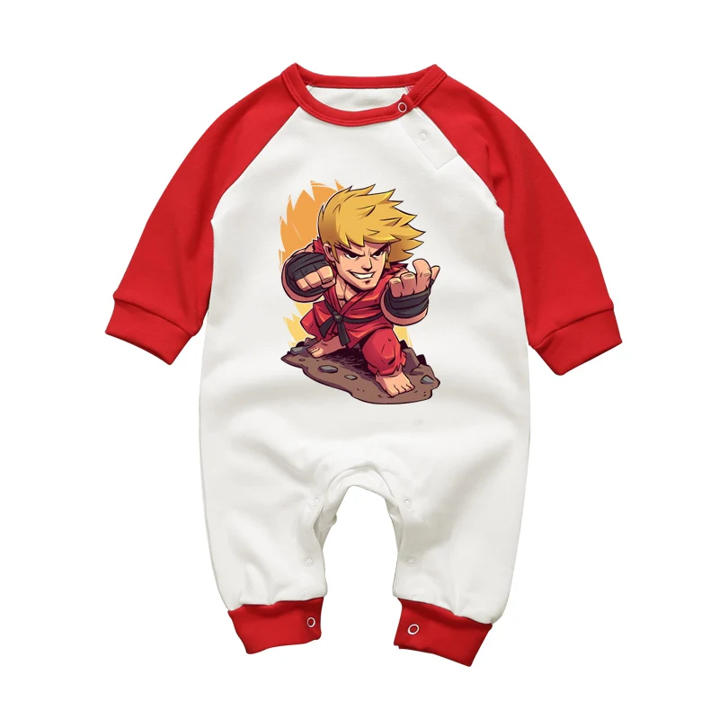 Newborn Babies Boys Brand Clothes Ken Printing Rompers O-neck Long Sleeve Infant Toddler One-pieces Jumpsuits