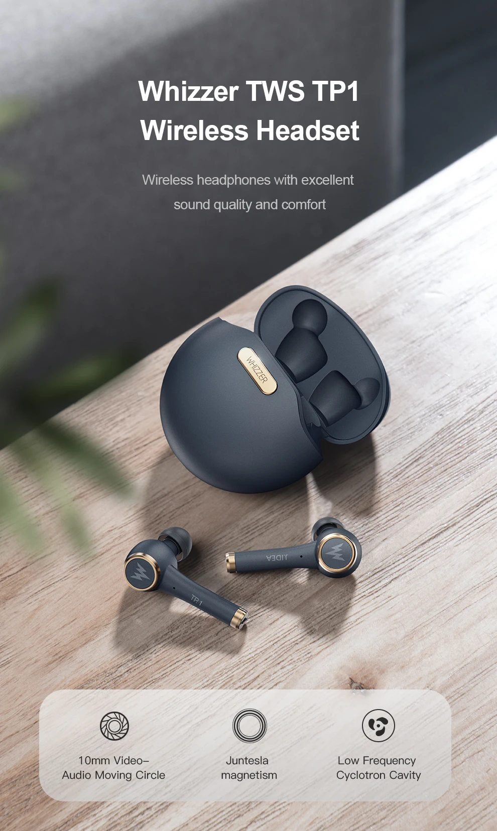 Whizzer TP1 Bluetooth 5,0 беспроводные наушники Blutooth с шумоподавлением водонепроницаемые наушники V50 3D стерео звук спортивные наушники