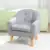 Children's Single Sofa with Sofa Cushion Removable and Washable Linen Gray 1