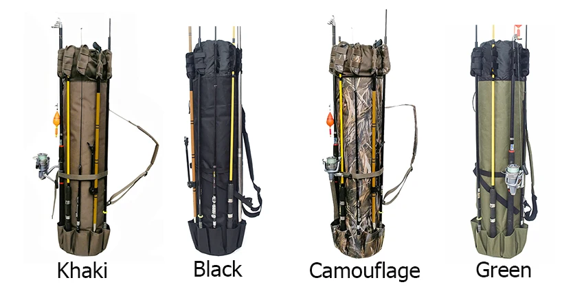 Многофункциональные нейлоновые рыболовные сумки для рыбалки, 4 цвета, чехол для удочки, рыболовные снасти, сумка для хранения