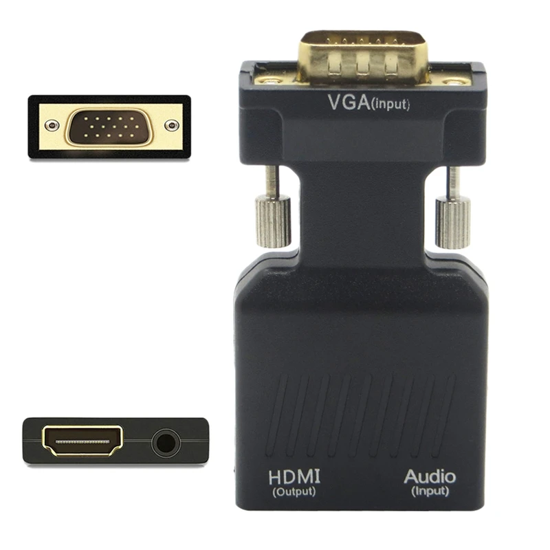 VGA Мужской к HDMI Женский с аудио адаптером Поддержка сигнала 1080P