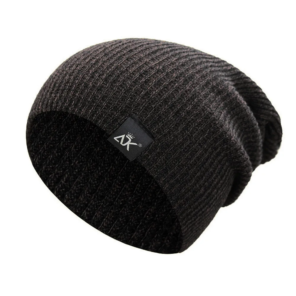 Knit Hat Men Acrylic hip hop Fibres Knitting Wool Beanies Keep Warm Winter Comfortable Fur Ball Hat Outdoor Accessories 10.31 - Цвет: B