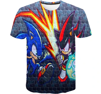 

3D sonic the hedgehog girls clothes unicorn Mario supersonic baby Boys camisetas summer top Funny T-shirts Kids Clothes Costume