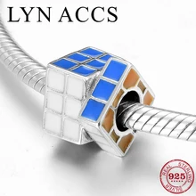 925 пробы, серебряный цвет, эмаль, радуга, магический Шарм, тонкие бусины, изготовление ювелирных изделий, сделай сам, подходят для оригинальных браслетов Pandora