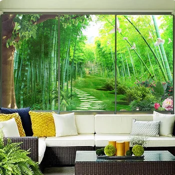 

Custom kitchen sliding door film Blackout window stickers Wardrobe sliding door stickers background wall stickers glass green