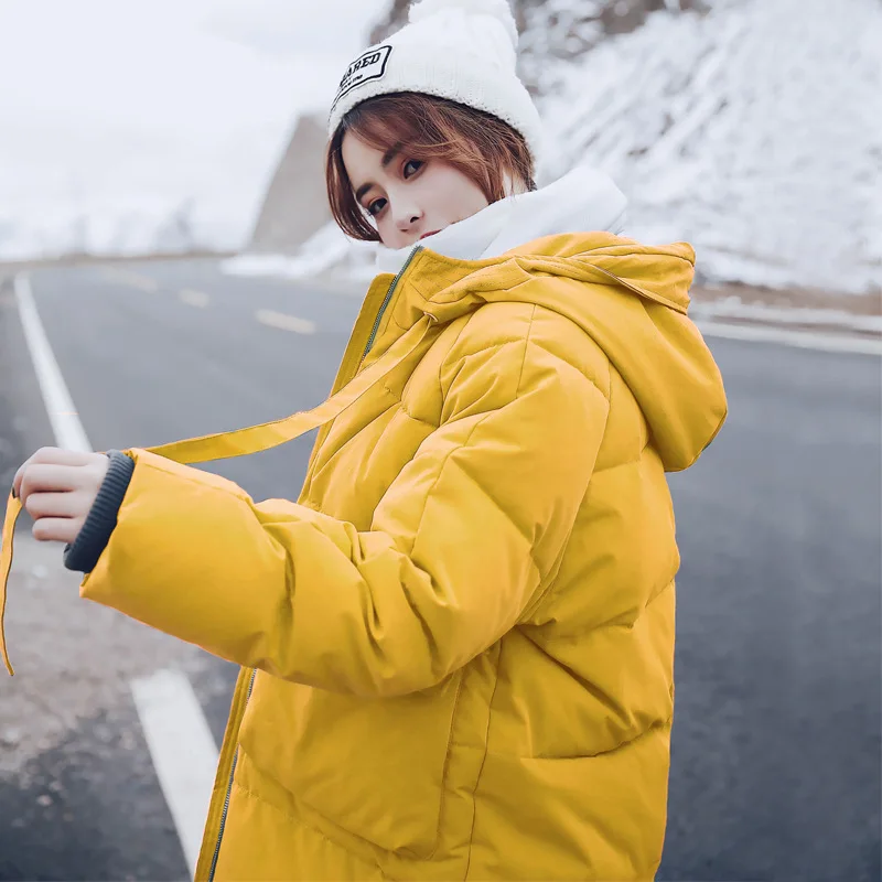 

2018 New Style Winter Cotton-padded Jacket Korean-style Students BF Harajuku Wind down Coat Thick Cotton Coat Women's Short Loos