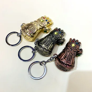 

[Top] 30pcs/lot Infinity War Infinity Gauntlet Gem Thanos Gloves figure metal model bag key chain pendant toy