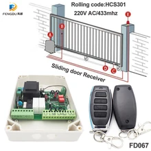 Telecomando Rolling code per ricevitore per porta scorrevole professionale a 2 canali 433.92Mhz 220V AC