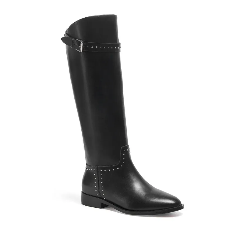 black with fur Smirnova/Лидер продаж; модные женские ботинки Осень-зима г. Обувь без застежки с круглым носком ботинки из натуральной кожи женские сапоги до колена - Color: black with fur