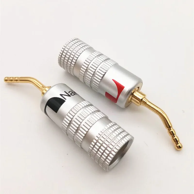 

10Pcs/lot 2mm Banana Plug copper Gold Plated Nakamichi Speaker Angel wire Screws Lock connector pin type audio amplifier plug
