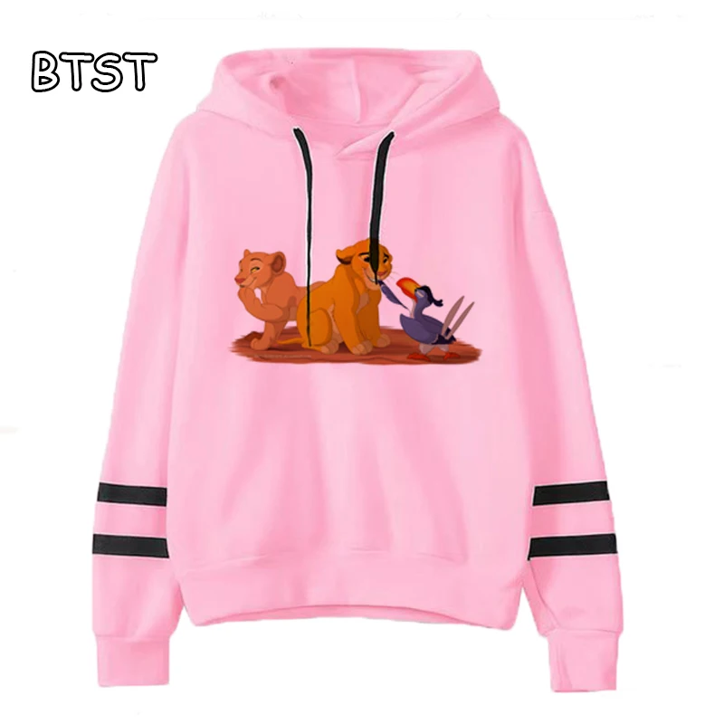 Новинка, Kawaii, Король Лев, толстовки с мультяшным принтом, Женская Повседневная Толстовка Harajuku, модное повседневное зимнее пальто, женская одежда в стиле панк, 90s