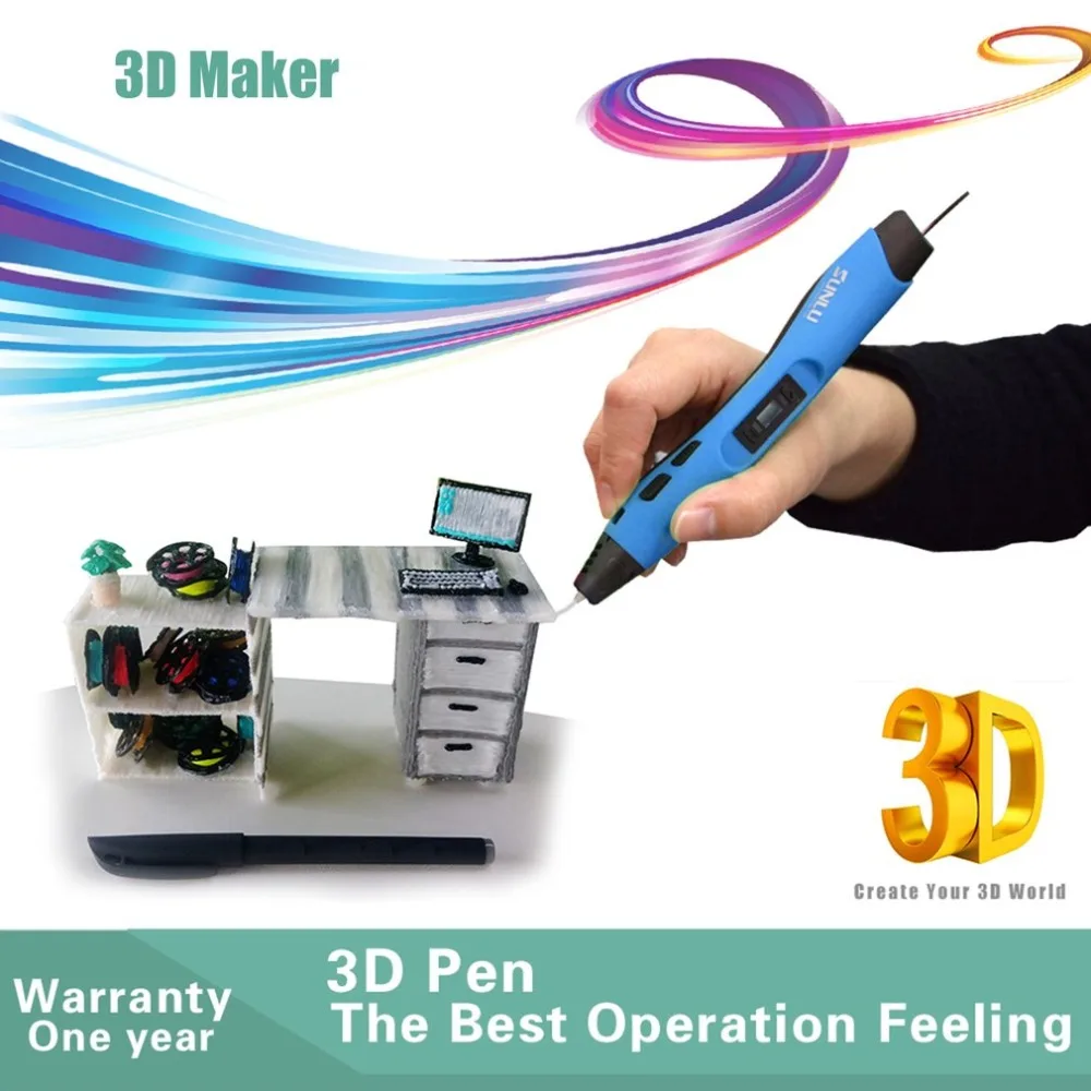 Низкая Температура 3D печать ручка дети граффити ручка Дети Забавный инструмент для рисования с 5 м 20 цветов PLA материал