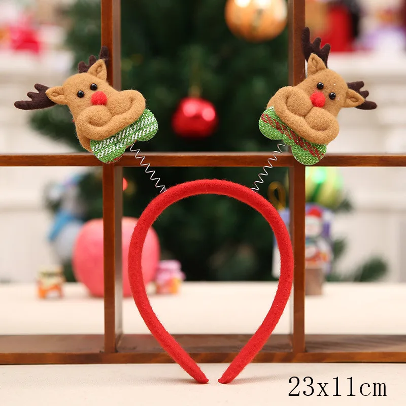 style3-9-elk Новогодние Детские подарки Рождественские с Санта-Клаусом и оленем Снеговик головной убор с орнаментом рождественские украшения Санта-Клаус вечерние украшения Navidad - Цвет: style3-9-elk