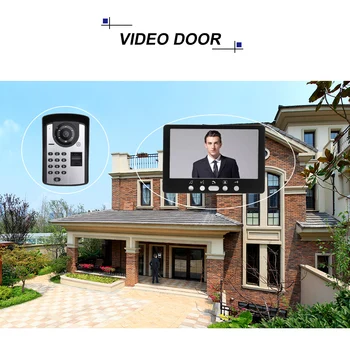 

Fingerprint Password Remote Control Video Door Phone Doorbell Intercom System HD Camera 7 Inch Monitor IR Video peephole Door