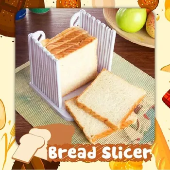 

Bread Slicer Cutting Tools Kitchen Gadget Plastic Slicing Toast Loaf Cutter Rack Slicing Kitchen Accessories Tool #jew