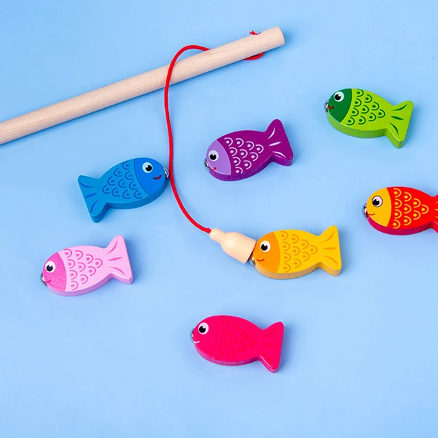Montessori Educational Wood Toy Multifunctional Character Cognitive Shape Matching Building Block Animal Fishing Busy Board Toys 4