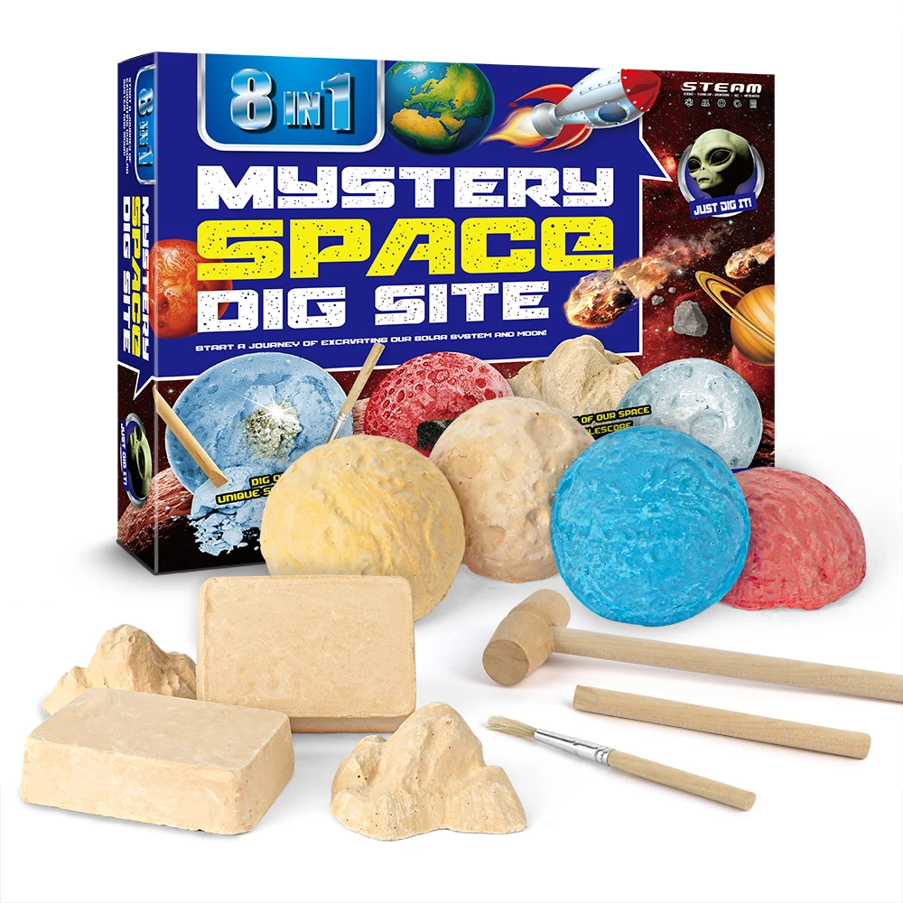 Baby Kids Gemstone Kit Archaeological Excavation Kit Science Toys For Boys Girls Children Dig Stone Gem 8 IN 1 DIY Creative Gift