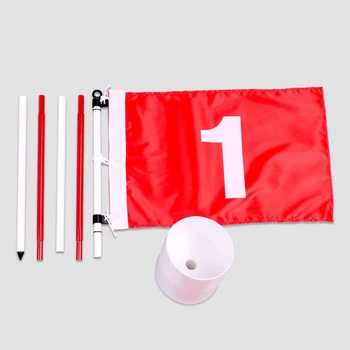 

Golf Green Flag Kit Backyard Golf Course Simulation Easy Install Flagstick Pole Cup Hole For Golfer Gift