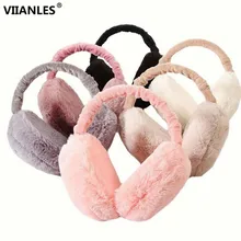 VIIANLES, зимние наушники, новые наушники для женщин, имитация кроличьего меха, теплые хлопковые наушники, женские подарки, меховые наушники для девочек