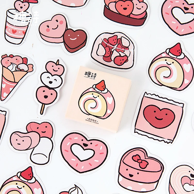 

45 pcs/pack Cute Pink Color Dessert Series Decorative Stickers Scrapbooking DIY Diary Album Stick Label Decor Kids Gift