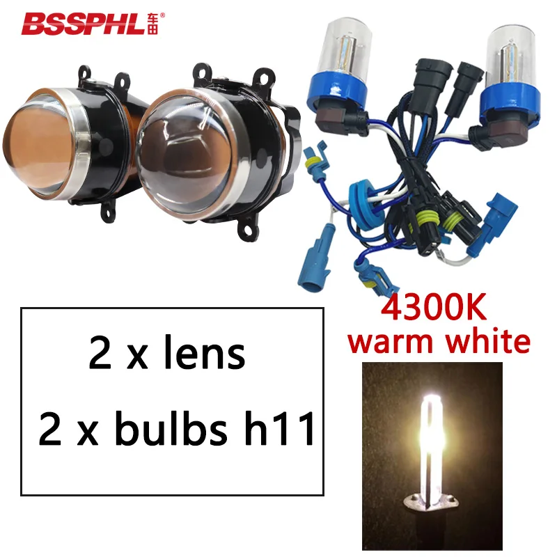 4300k warm white BSSPHL автомобиль HID биксеноновый прожектор противотуманной фары объектив дальнего света модифицированный для HONDA MAZDA/MITSUBISHI/NISSAN/OPEL/PEUGEOT/RENAULT - Цвет: 4300k warm white