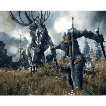 

Painting By Numbers DIY Dropshipping 40x50 50x65cm Fierce War Wizard - Reverse Figure Canvas Wedding Decoration Art picture Gift