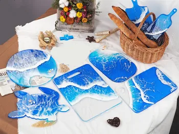 

Coaster Resin Molds Round Rectangle Handle Tray UV Epoxy Slicone Home Decoration for Resin Crafts