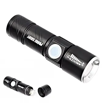 

USB Rechargeable HQ Ultra Bright LED Flashlight Torch With Focusing Zoom