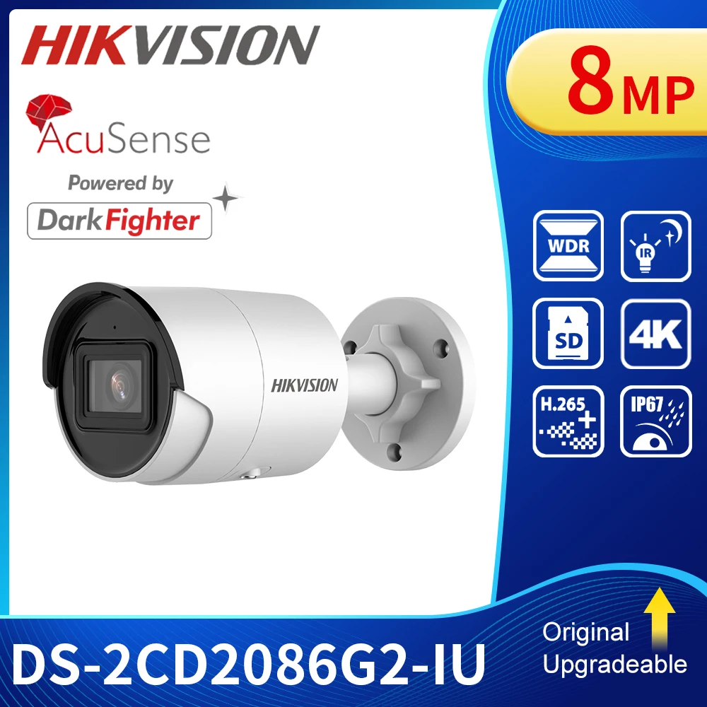 Сетевая мини-камера видеонаблюдения Hik оригинальная уличная 4K POE 8 Мп с микрофоном