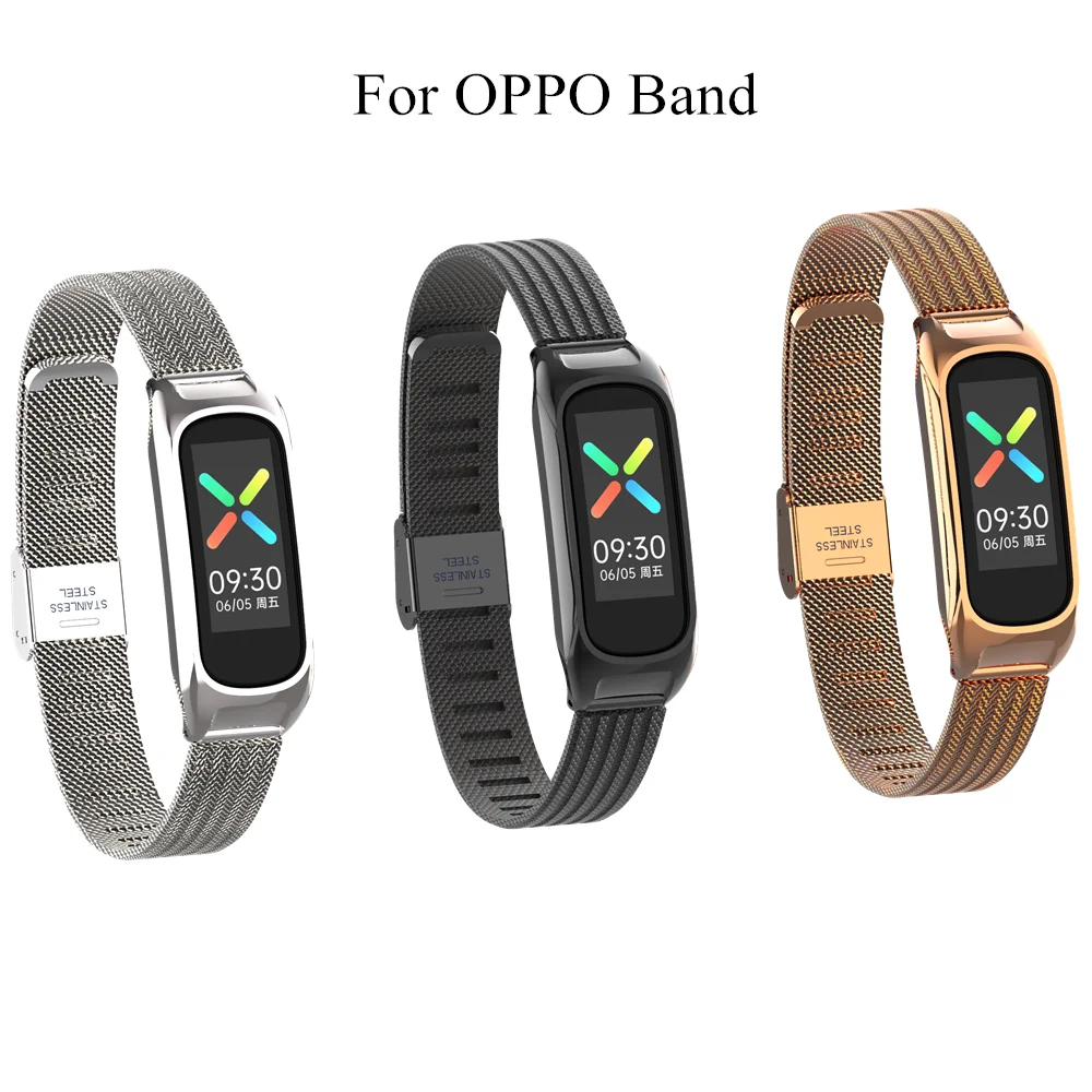 Металлический браслет из нержавеющей стали для OPPO ремешок часов с пряжкой