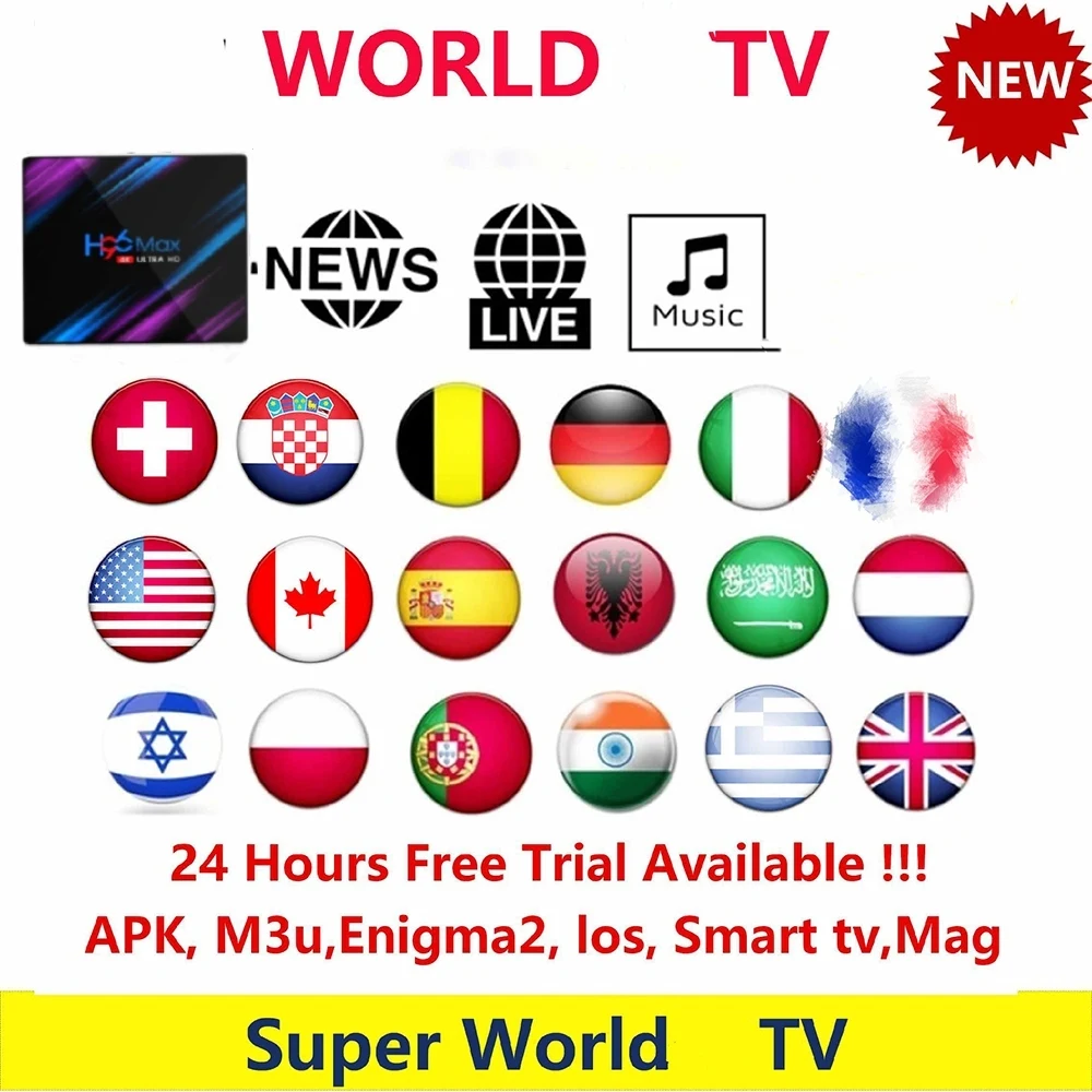

1 month m3u list full hd for Android TV Box BEST TV France french Poland Portugal Europe Arabic No APP Included